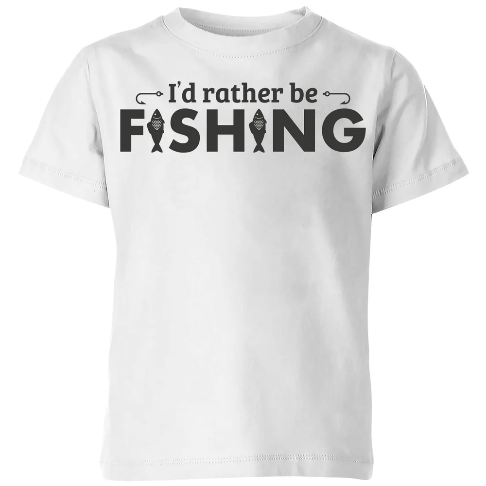 Id Rather be Fishing Kids' T-Shirt - White - 98/104 (3-4 jaar) Afbeelding 1