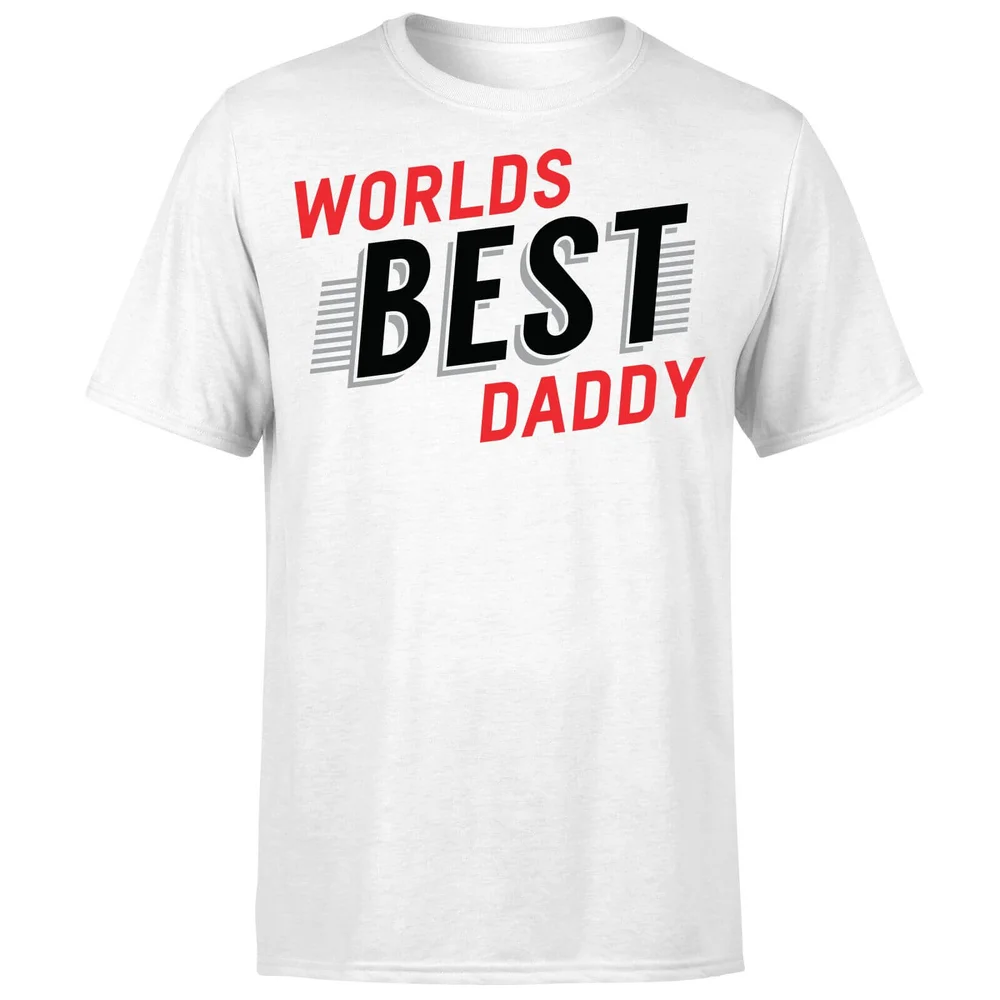 Worlds Best Daddy T-Shirt - White - S - Wit Afbeelding 1