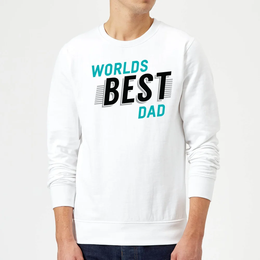 Worlds Best Dad Sweatshirt - White - S - Wit Afbeelding 1