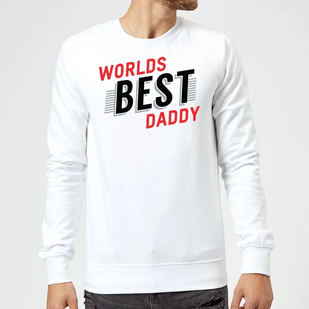 Worlds Best Daddy Sweatshirt - White - S - Wit Afbeelding 1