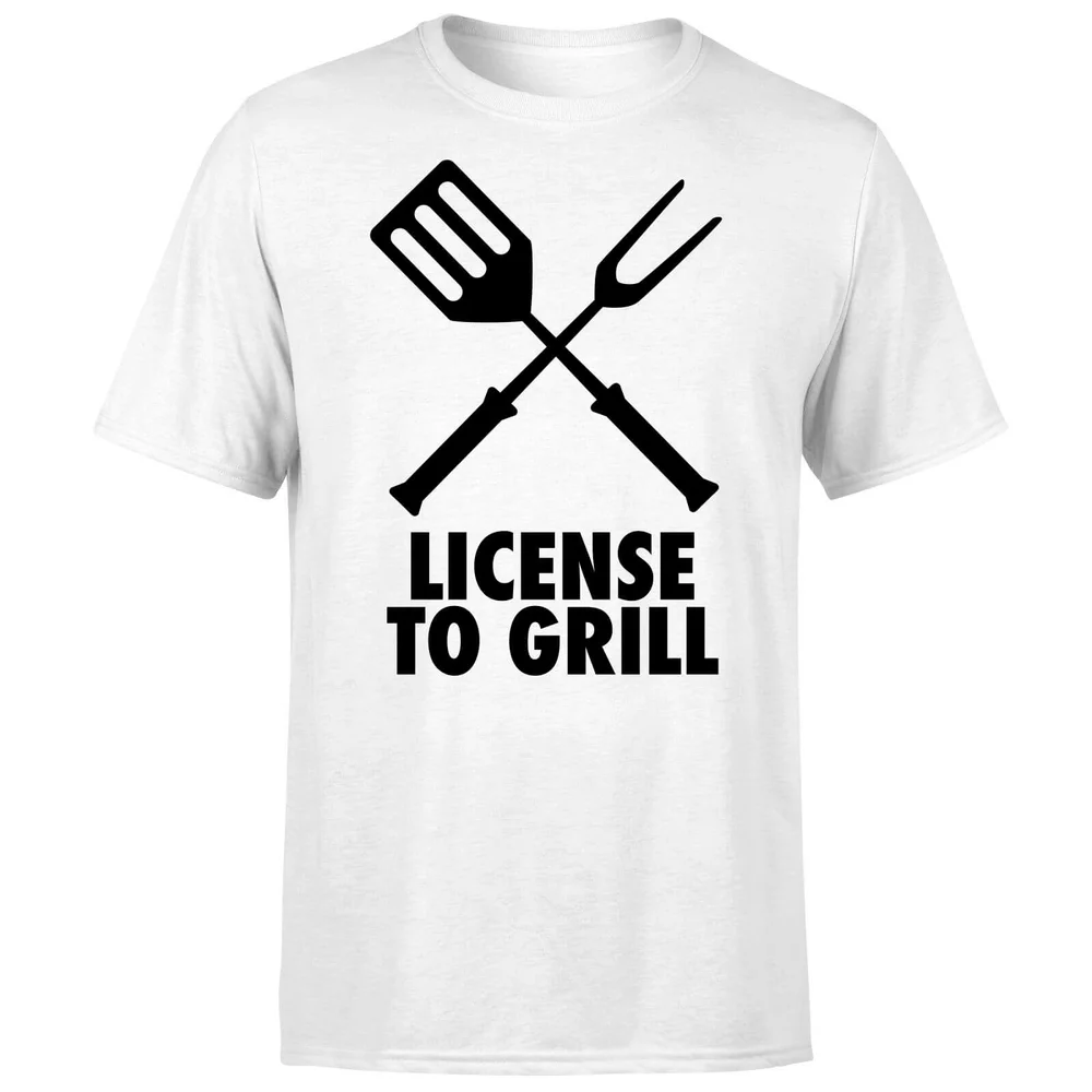 License to Grill T-Shirt - White - S - Wit Afbeelding 1