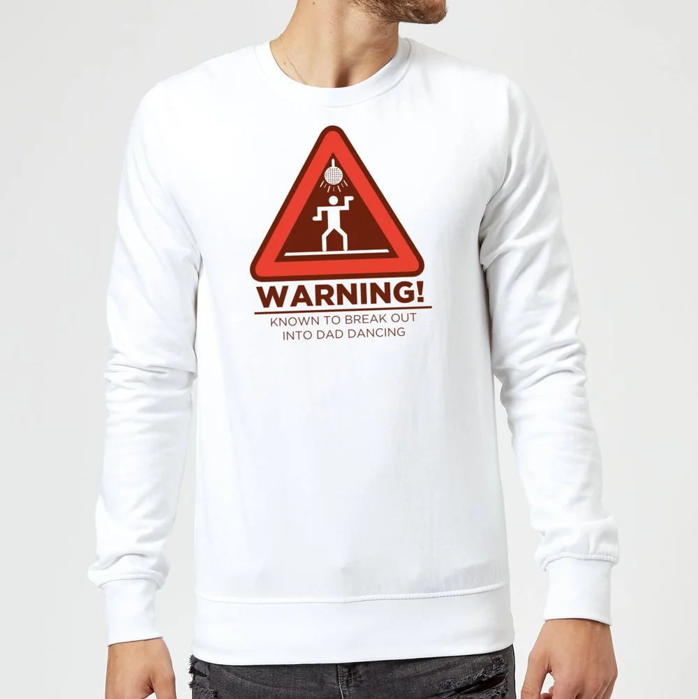 Warning Dad Dancing Sweatshirt - White - S - Wit Afbeelding 1