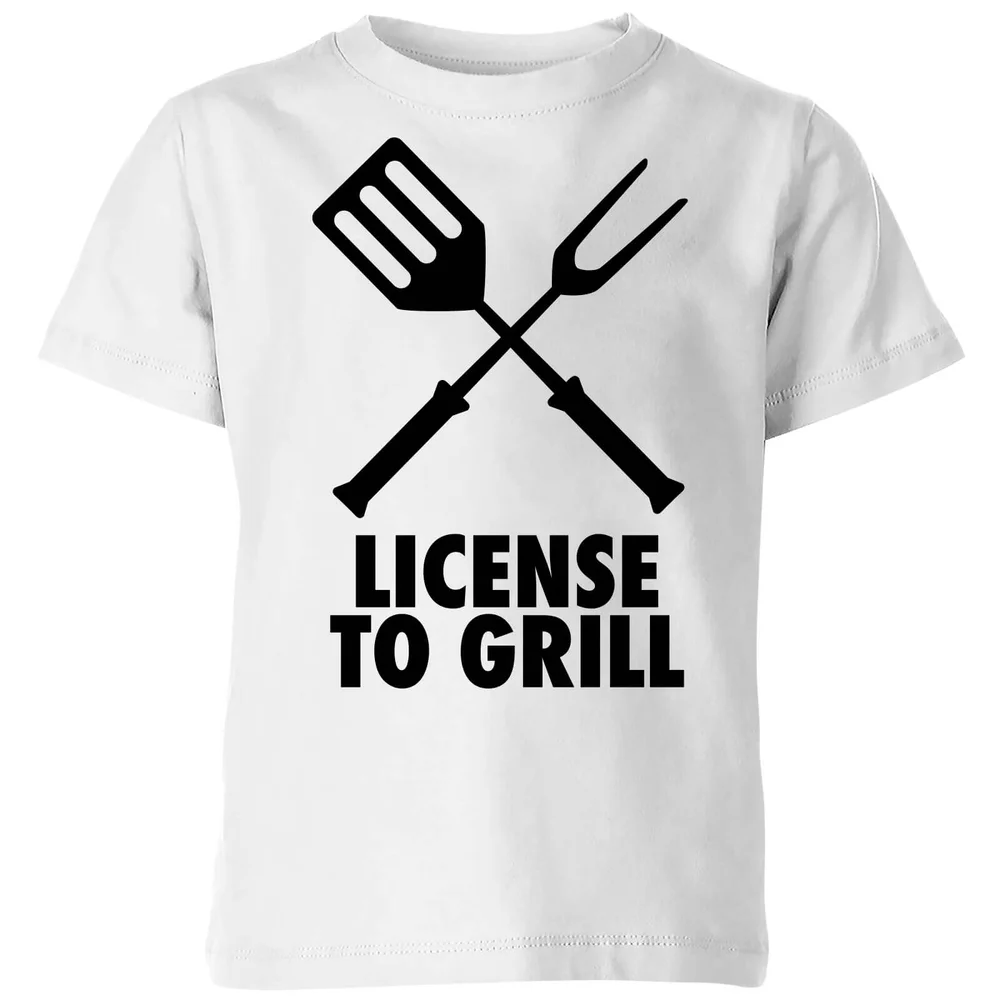 License to Grill Kids' T-Shirt - White - 98/104 (3-4 jaar) - Wit Afbeelding 1