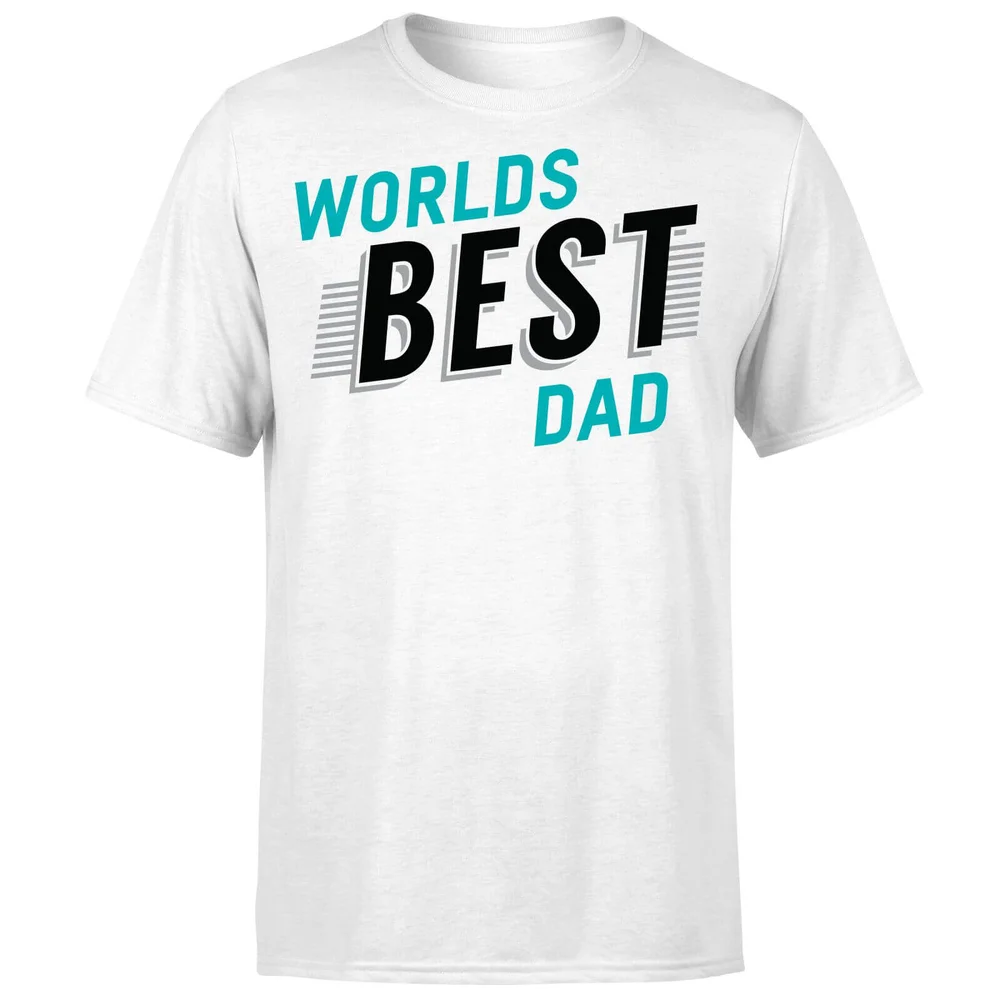 Worlds Best Dad T-Shirt - White - S - Wit Afbeelding 1