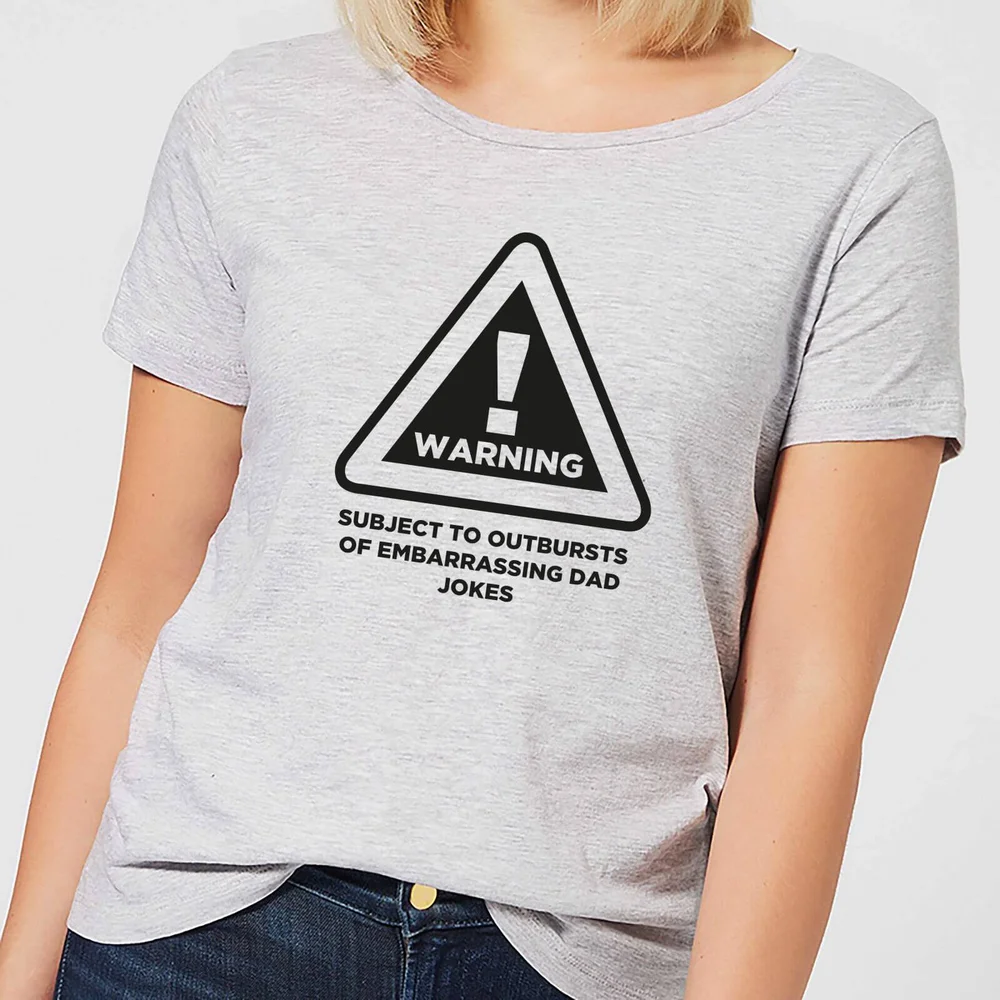 Warning Dad Jokes Women's T-Shirt - Grey - S - Grijs Afbeelding 1