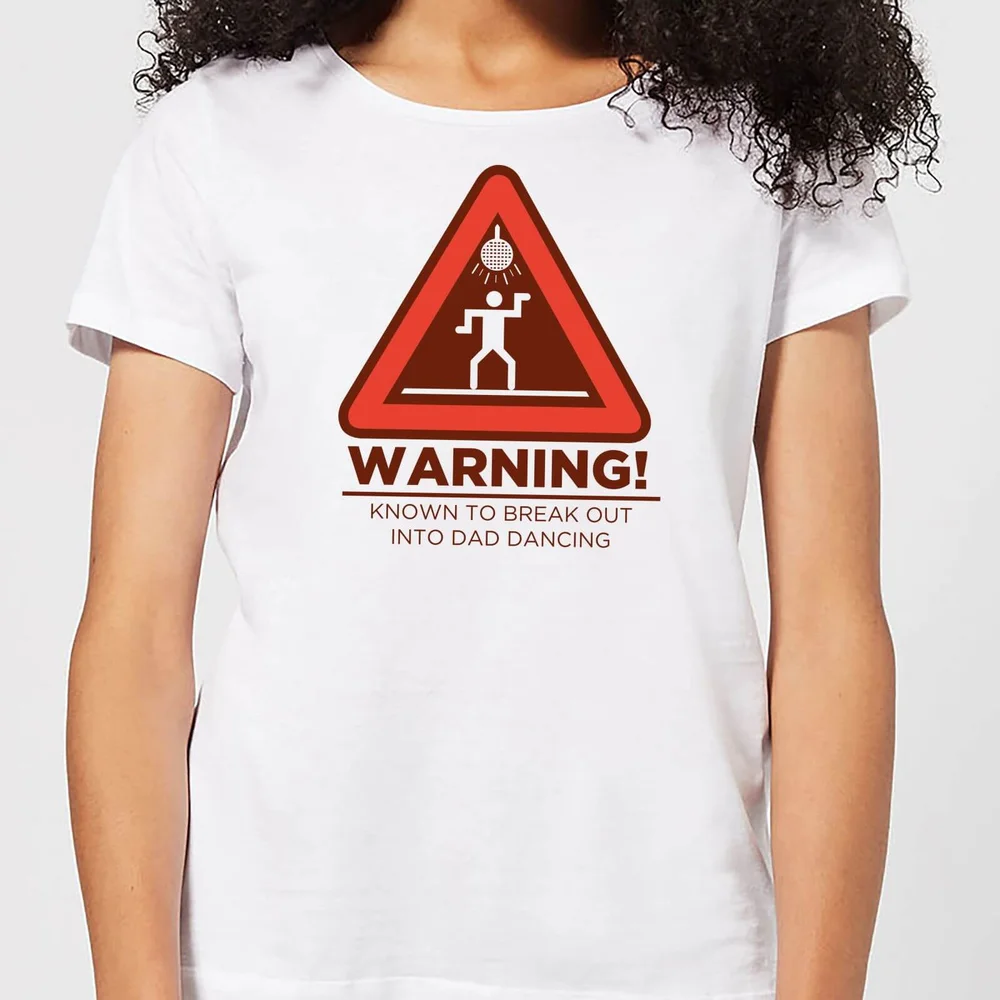 Warning Dad Dancing Women's T-Shirt - White - S - Wit Afbeelding 1
