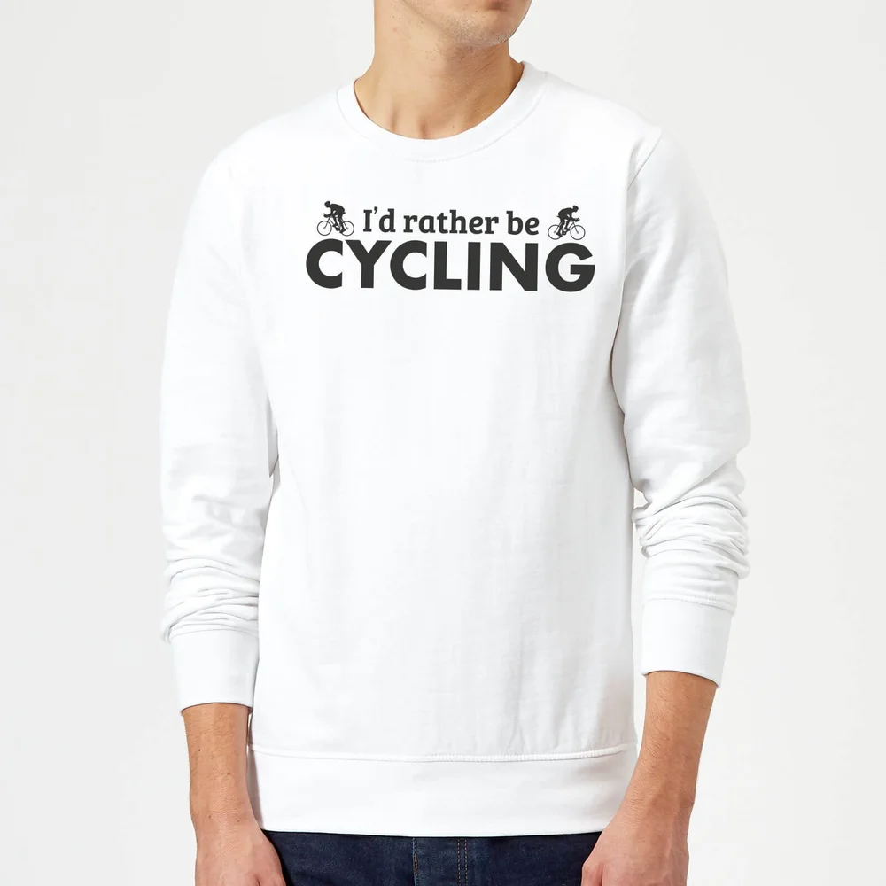 I'd Rather be Cycling Sweatshirt - White - S - Wit Afbeelding 1