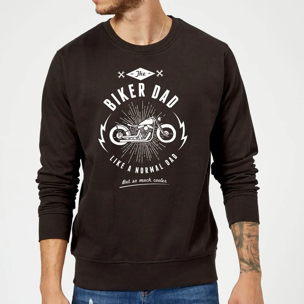 Biker Dad Sweatshirt - Black - S - Zwart Afbeelding 1