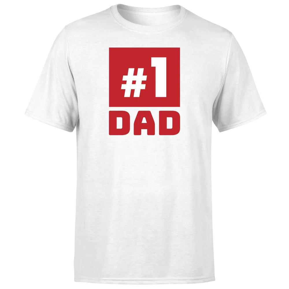 Number 1 Dad T-Shirt - White - S - Wit Afbeelding 1