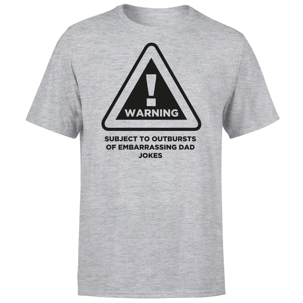 Warning Dad Jokes T-Shirt - Grey - S Afbeelding 1