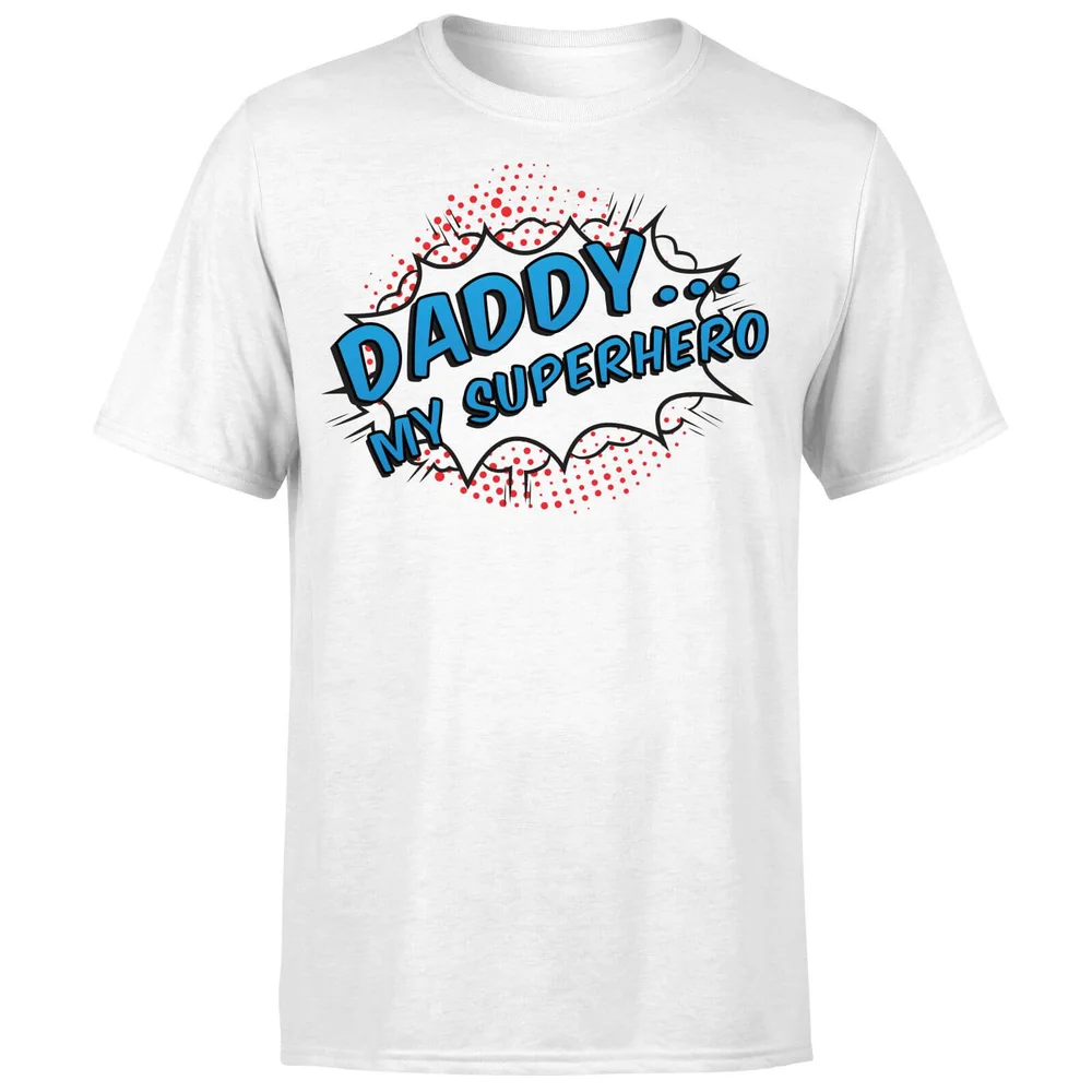 Daddy My Superhero T-Shirt - White - S - Wit Afbeelding 1