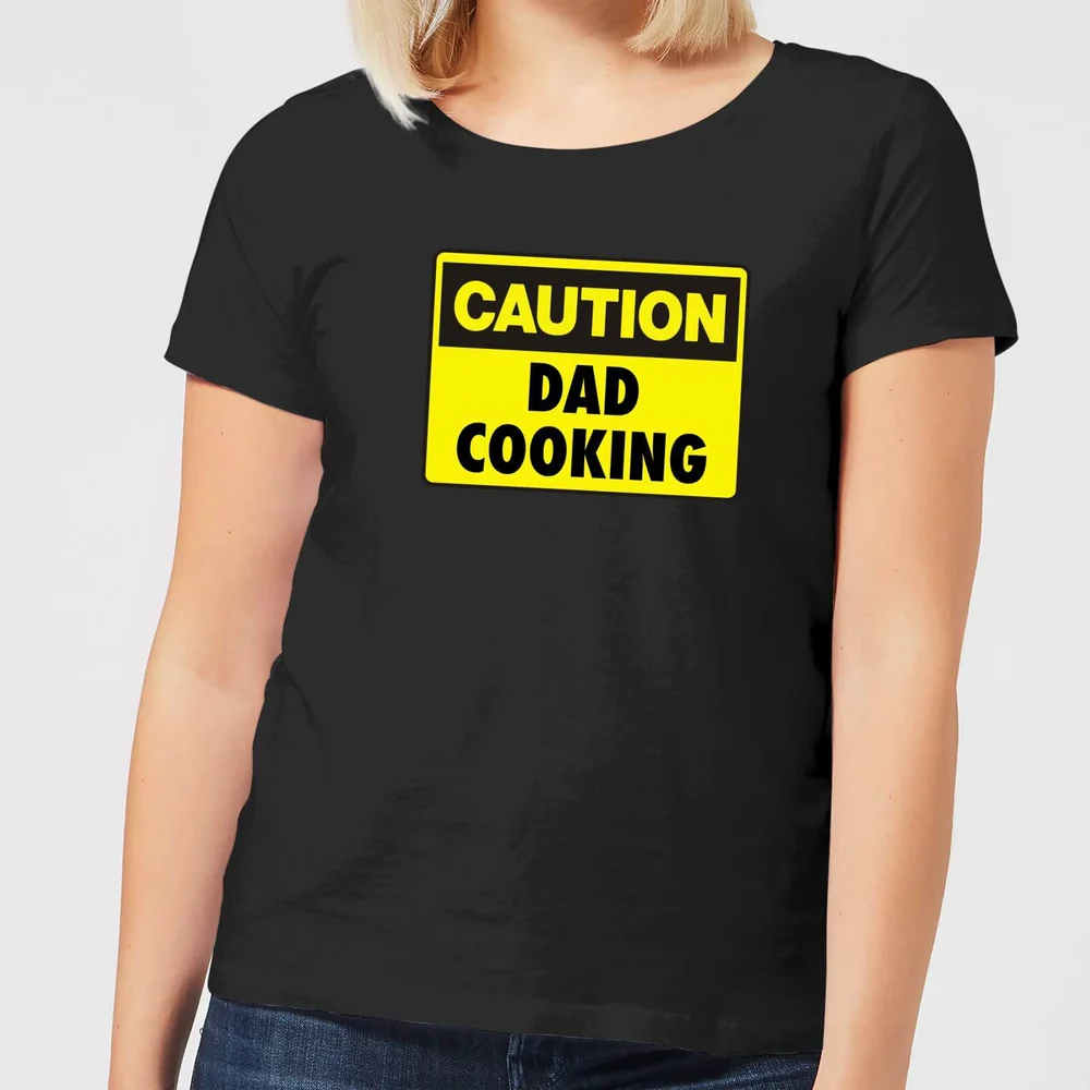 Caution Dad Cooking - Black Womens T-Shirt - 3XL Afbeelding 1