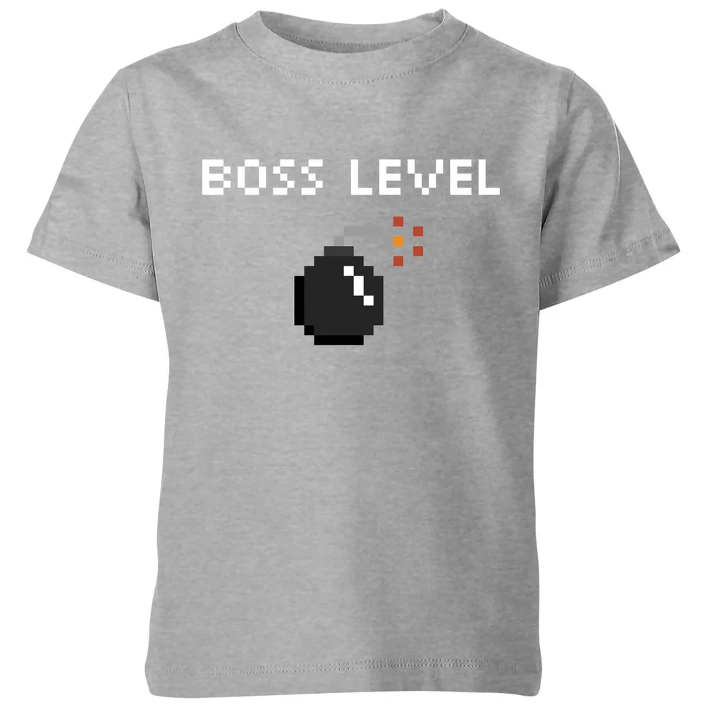 Boss Level Gaming Kids T-Shirt - Grey - 98/104 (3-4 jaar) - Grijs Afbeelding 1