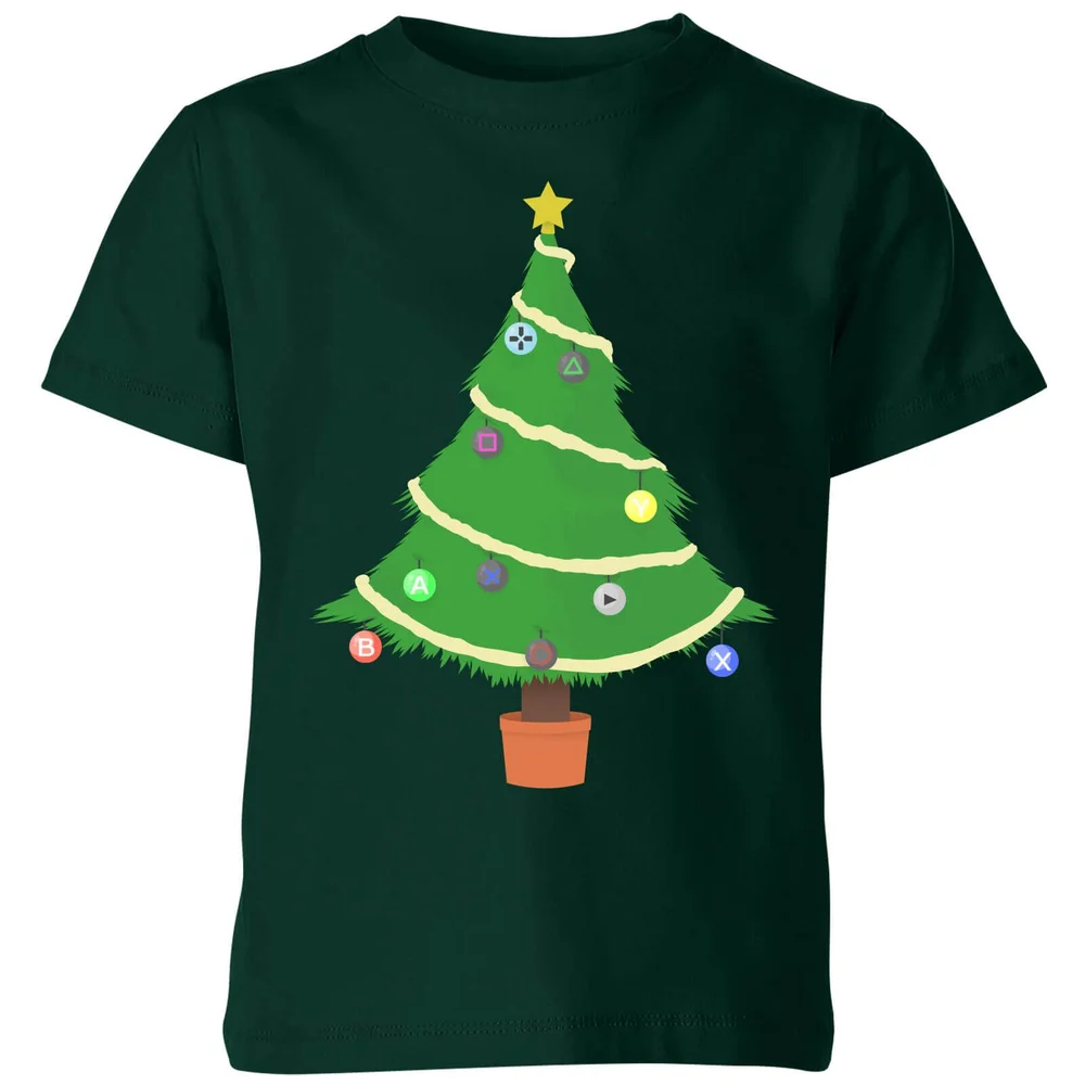Buttons Tree Kids' T-Shirt - Forest Green - 98/104 (3-4 jaar) - Forest Green Afbeelding 1