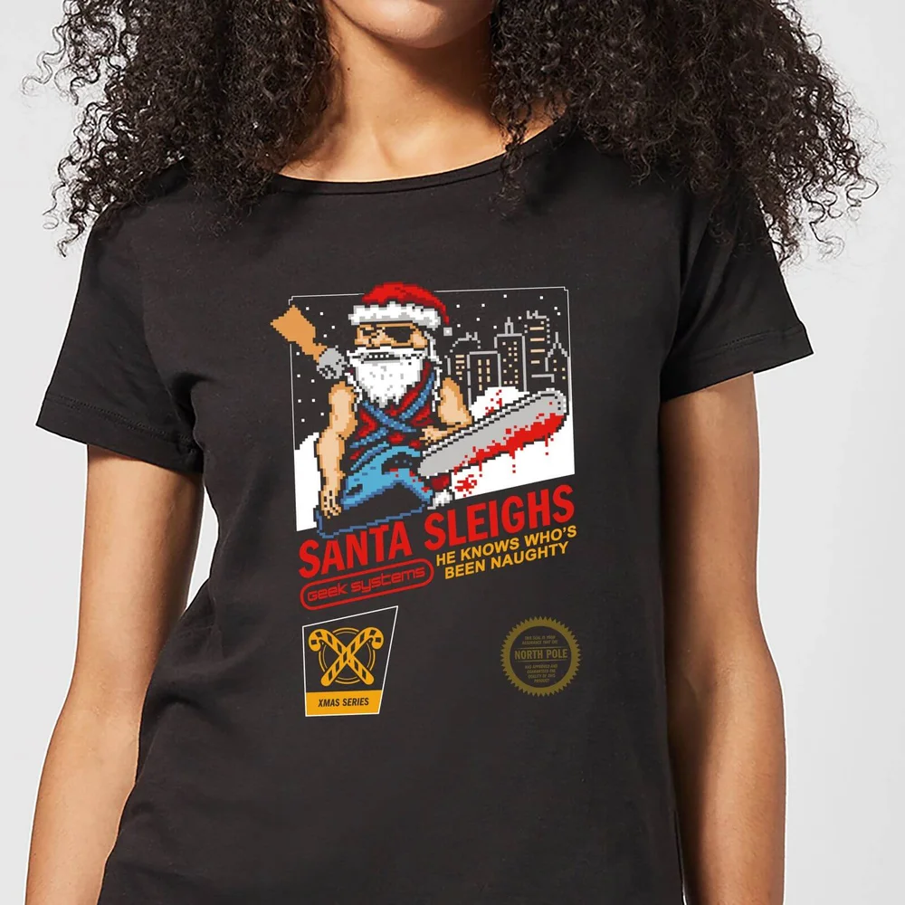 Santa Sleighs - Black Women's T-Shirt - 3XL Afbeelding 1