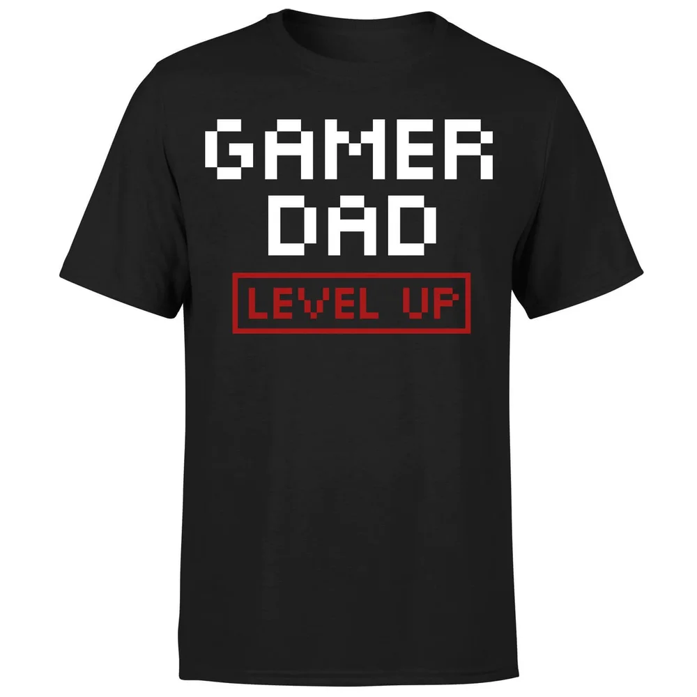 Gamer Dad Level Up T-Shirt - Black - S - Zwart Afbeelding 1