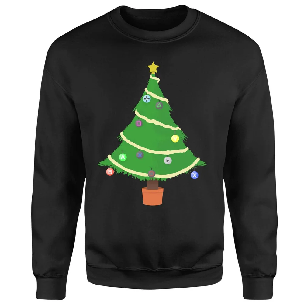 Buttons Tree Sweatshirt - Black - S - Zwart Afbeelding 1