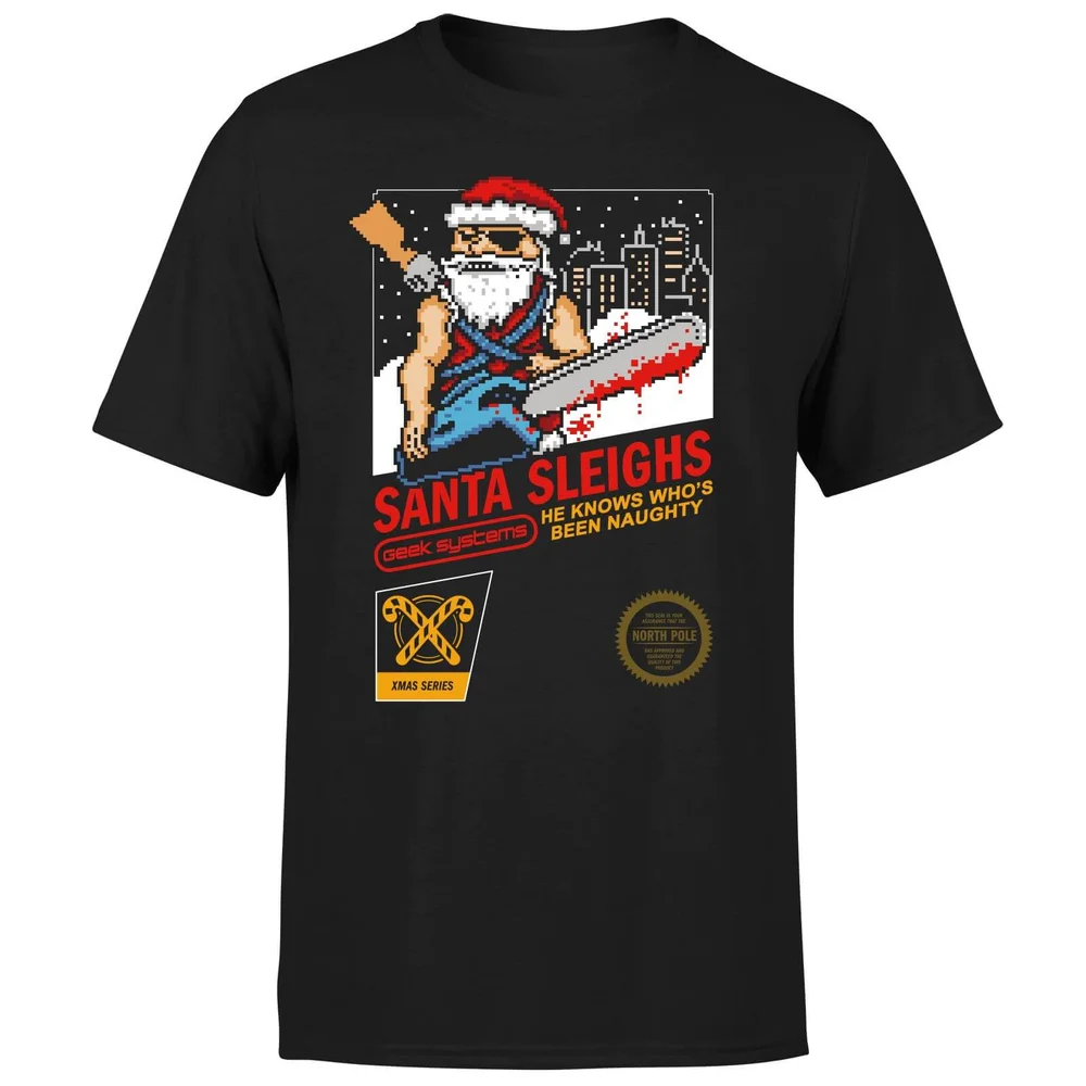 Santa Sleighs - Black T-Shirt - 5XL Afbeelding 1