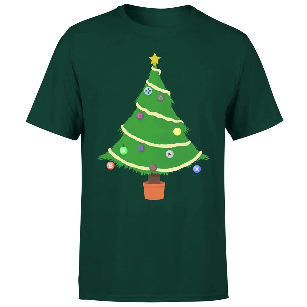 Buttons Tree T-Shirt - Forest Green - S - Forest Green Afbeelding 1