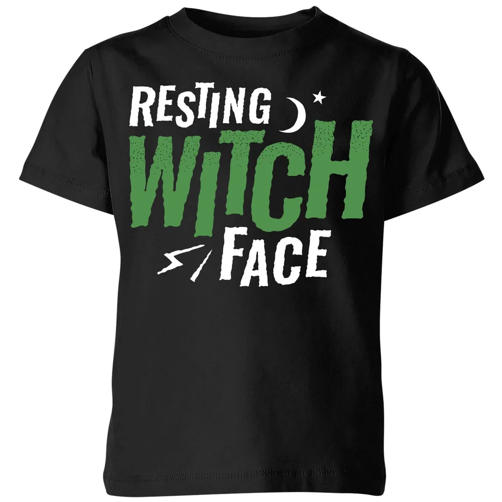 Resting Witch Face Kids' T-Shirt - Black - 98/104 (3-4 jaar) - Zwart Afbeelding 1