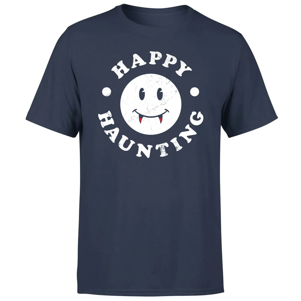 Happy Haunting T-Shirt - Navy - S - Navy blauw Afbeelding 1