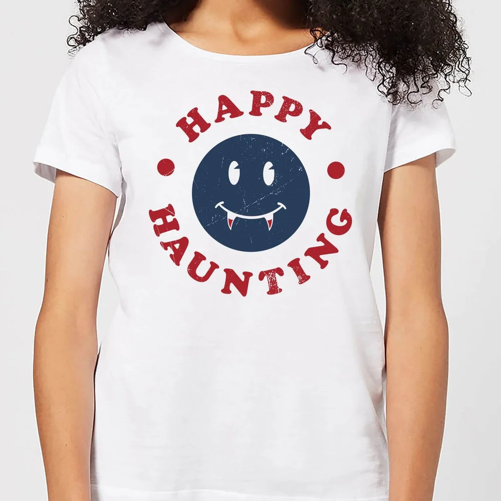 Happy Haunting Fang Women's T-Shirt - White - S - Wit Afbeelding 1