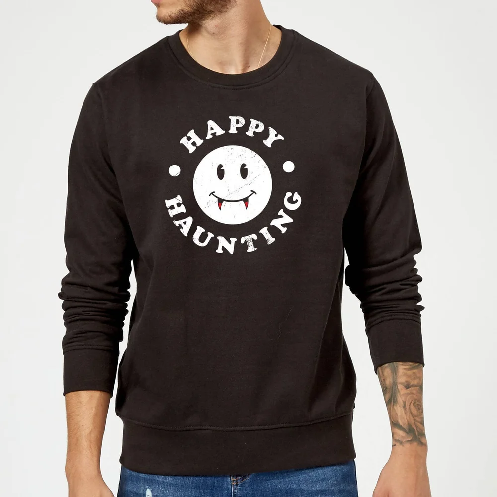 Happy Haunting Sweatshirt - Black - S - Zwart Afbeelding 1