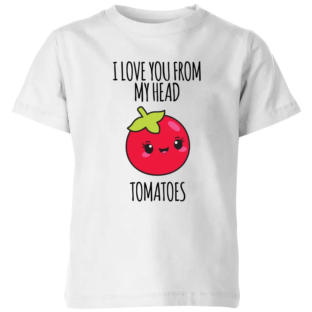 My Little Rascal I Love You From My Head Tomatoes Kids' T-Shirt - White - 98/104 (3-4 jaar) - Wit Afbeelding 1