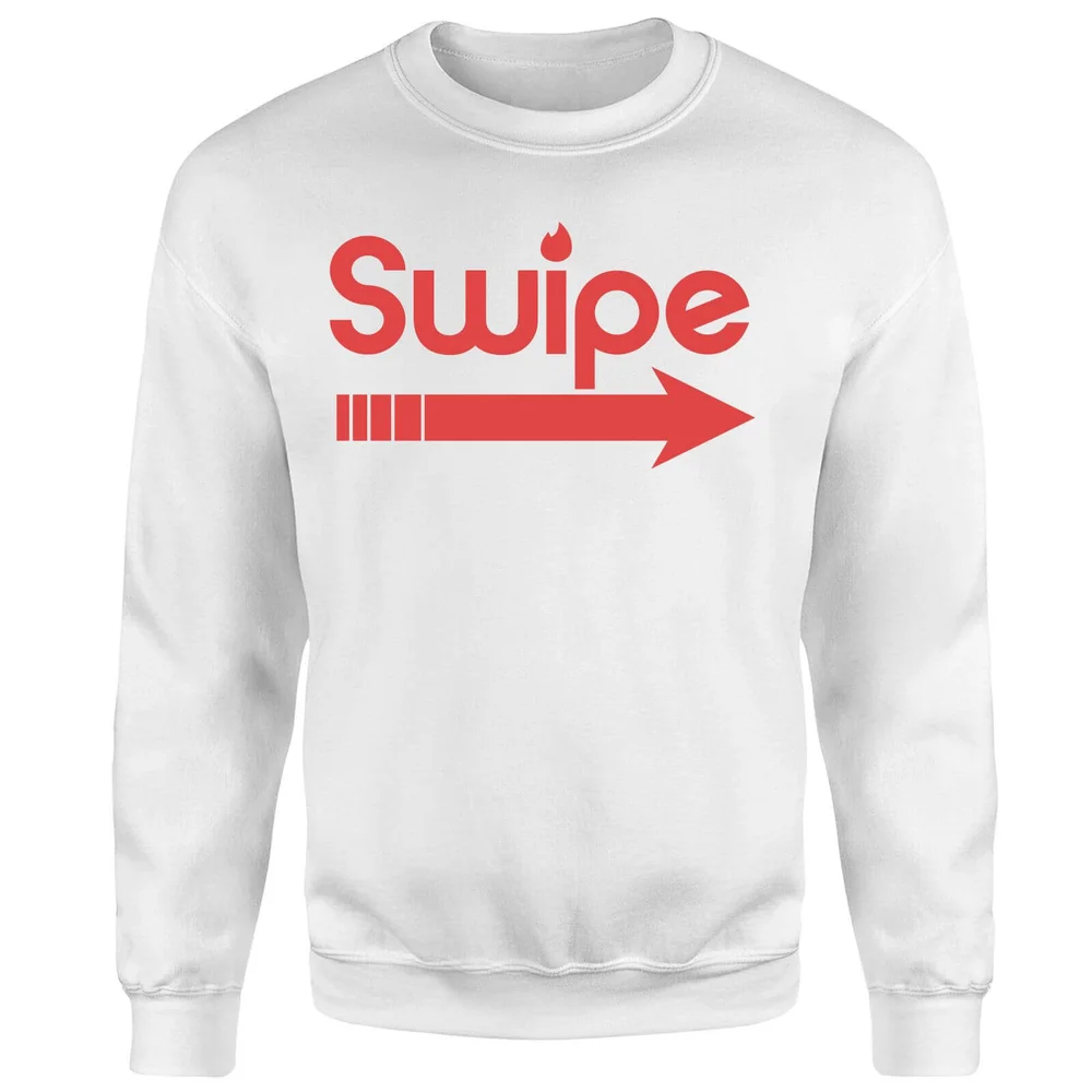 Swipe Right Sweatshirt - White - S - Wit Afbeelding 1