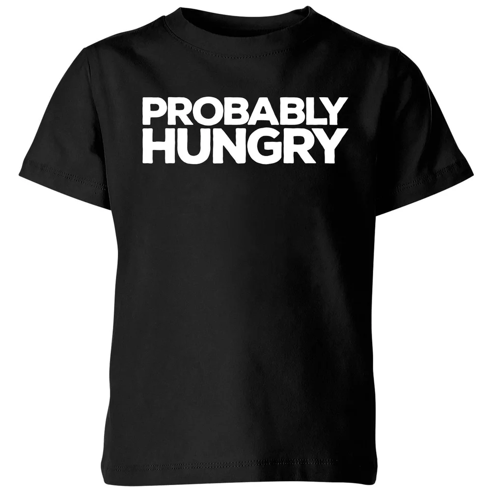 Probably Hungry Kids T-Shirt - Black - 110/116 (5-6 jaar) - Zwart Afbeelding 1