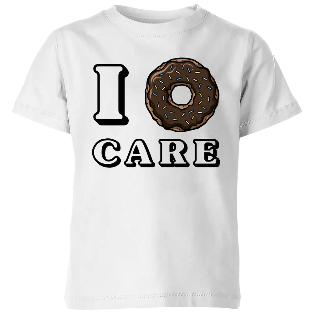 I Donut Care Kids T-Shirt - White - 110/116 (5-6 jaar) - Wit Afbeelding 1