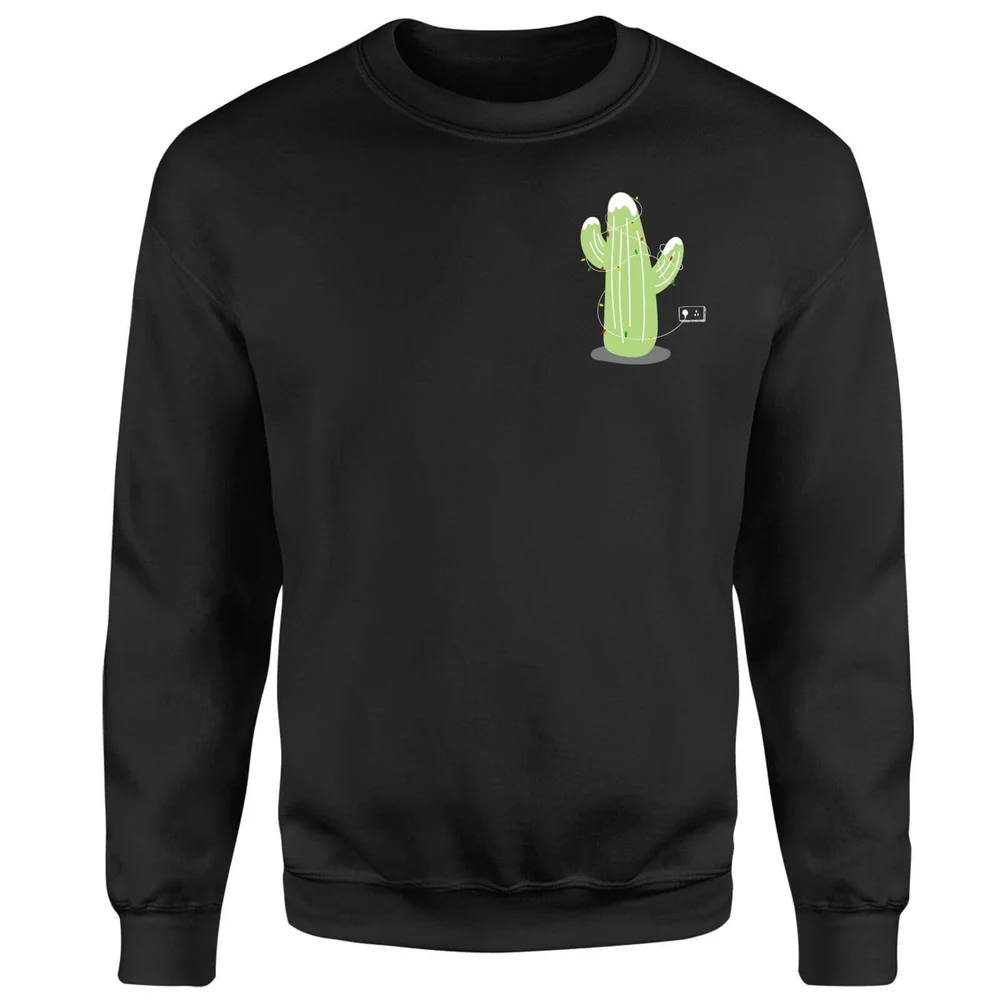 Cactus Fairy Lights Sweatshirt - Black - S - Zwart Afbeelding 1