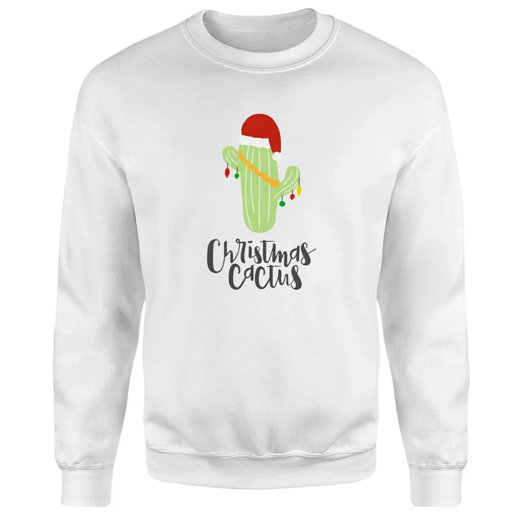 Christmas Cactus Sweatshirt - White - S Afbeelding 1