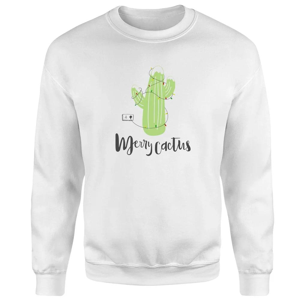 Merry Cactus Sweatshirt - White - S - Wit Afbeelding 1