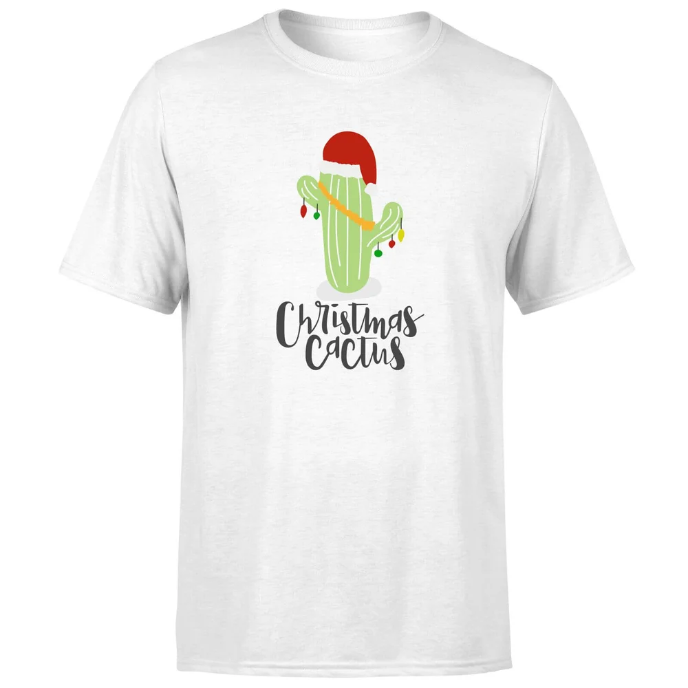 Christmas Cactus T-Shirt - White - S - Wit Afbeelding 1