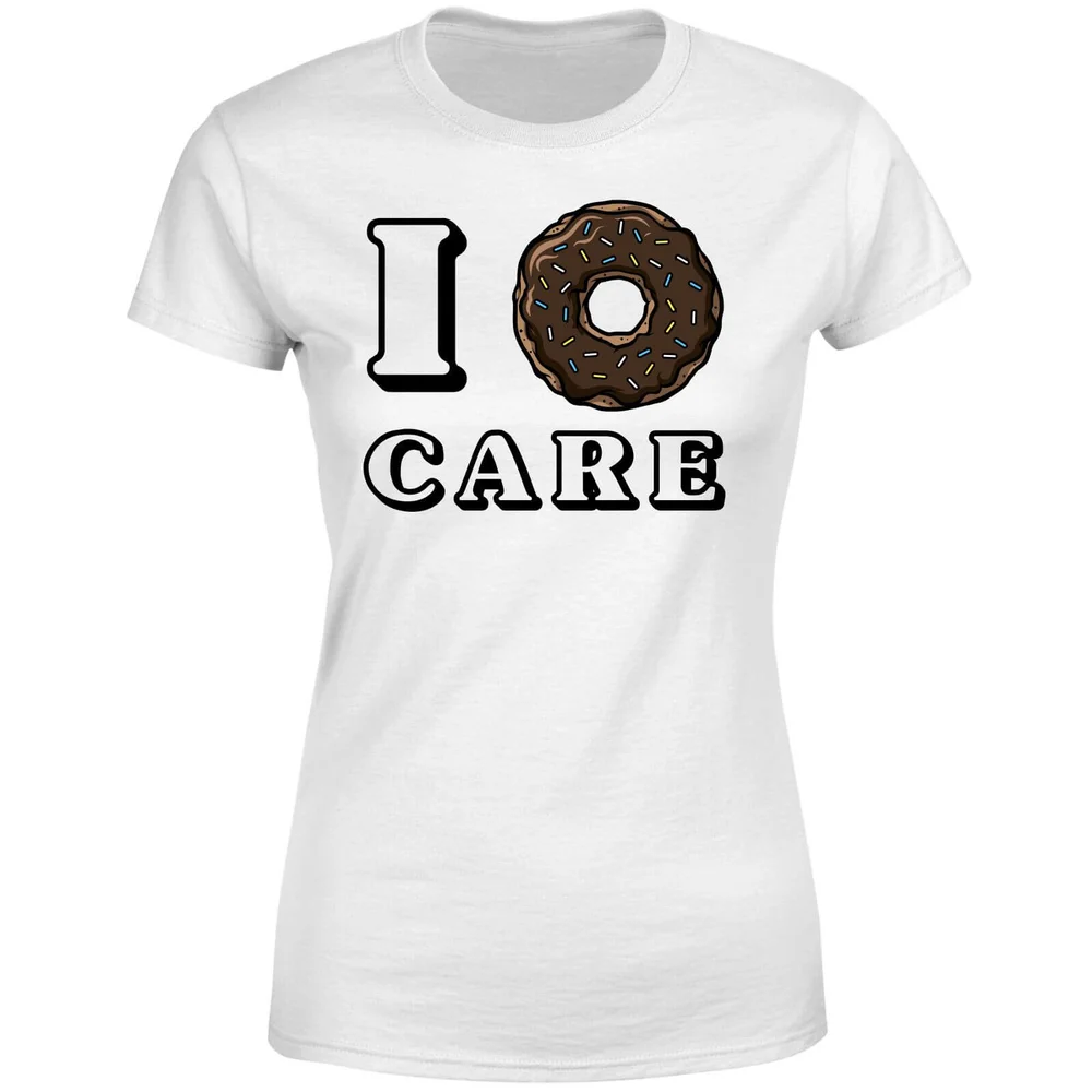 I Donut Care Women's T-Shirt - White - S - Wit Afbeelding 1