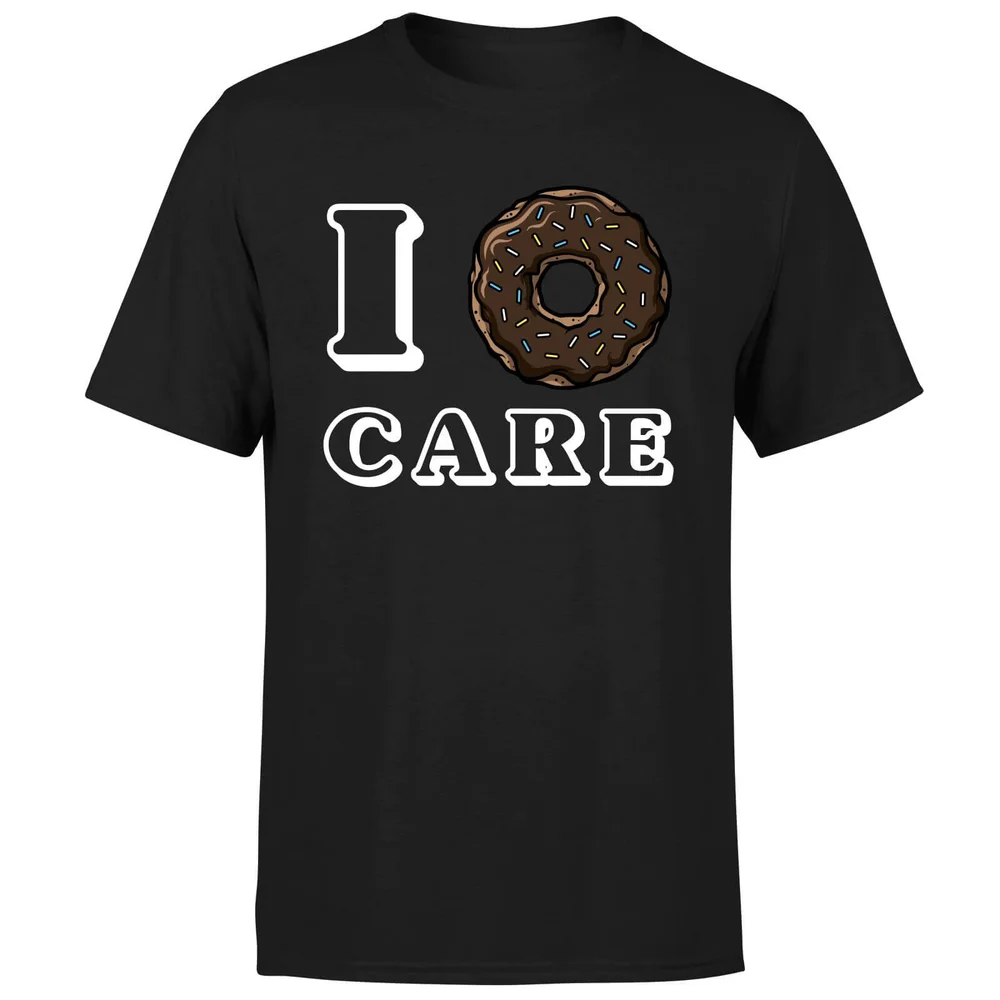 I Donut Care T-Shirt - Black - S - Zwart Afbeelding 1