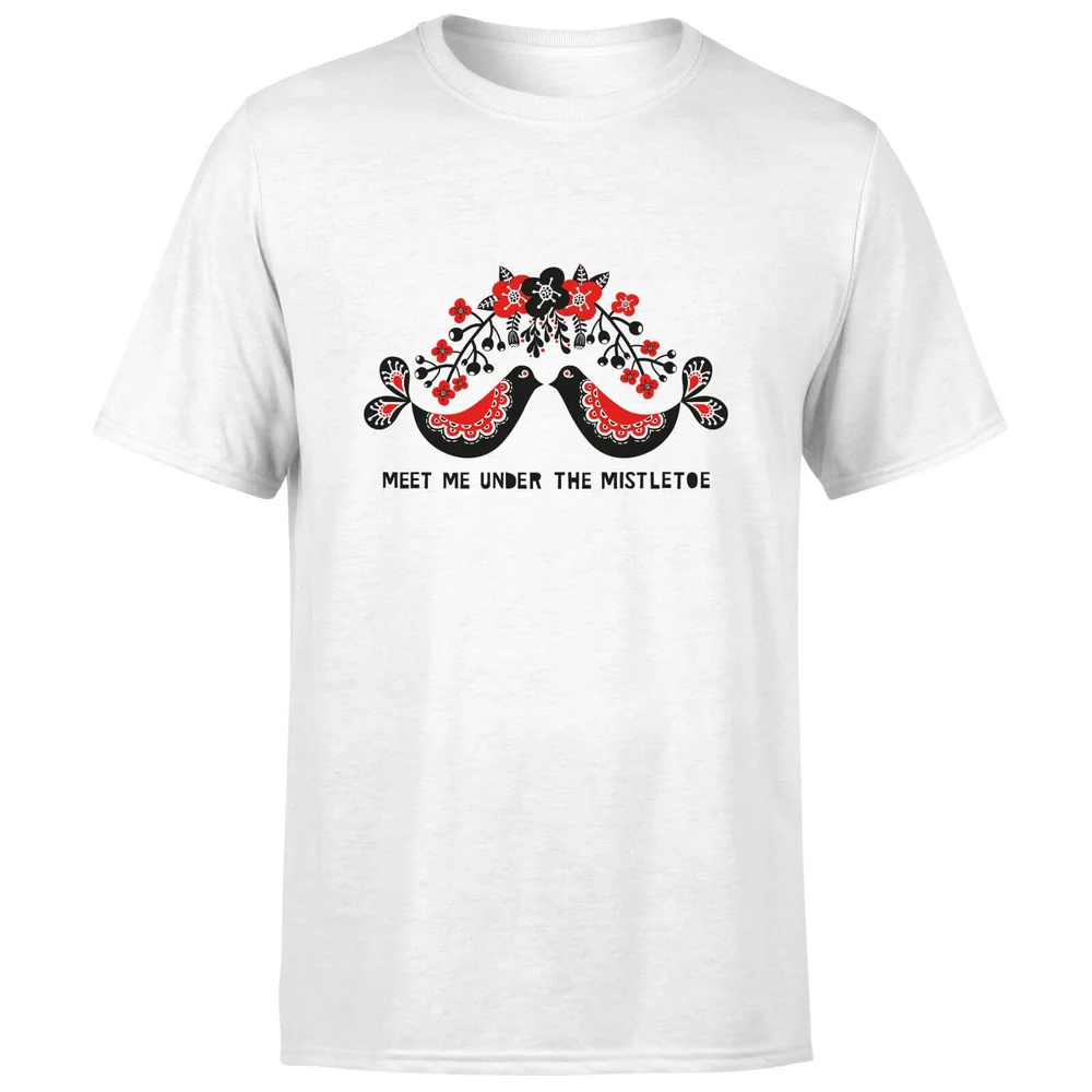 Meet Me Underneath The Mistletoe T-Shirt - White - S - Wit Afbeelding 1