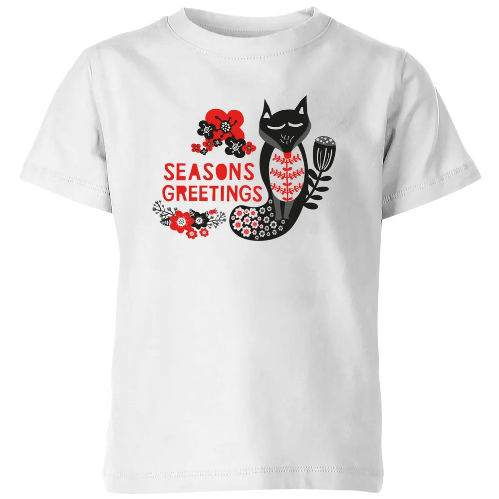 Season's Greetings Kids' T-Shirt - White - 98/104 (3-4 jaar) - Wit Afbeelding 1