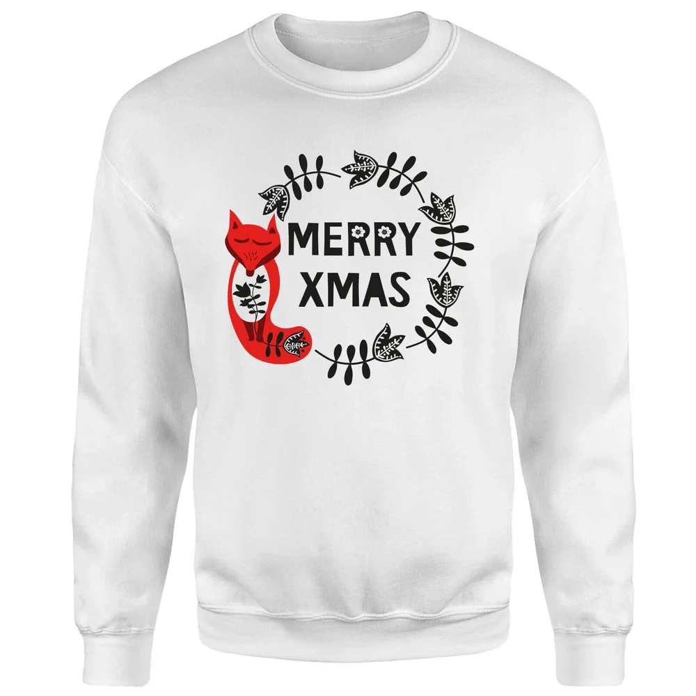Merry Christmas Sweatshirt - White - S - Wit Afbeelding 1