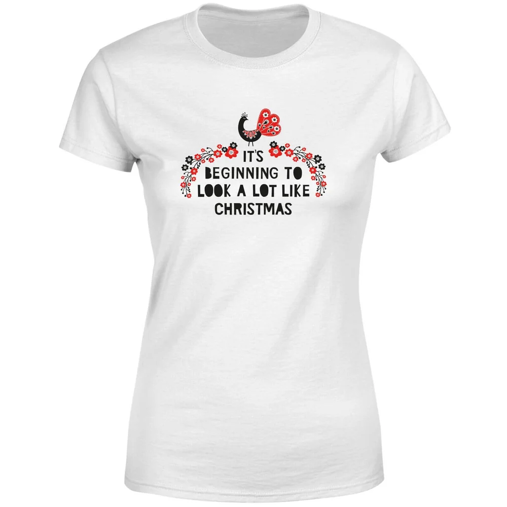 It's Beginning To Look A Lot Like Christmas Women's T-Shirt - White - S - Wit Afbeelding 1