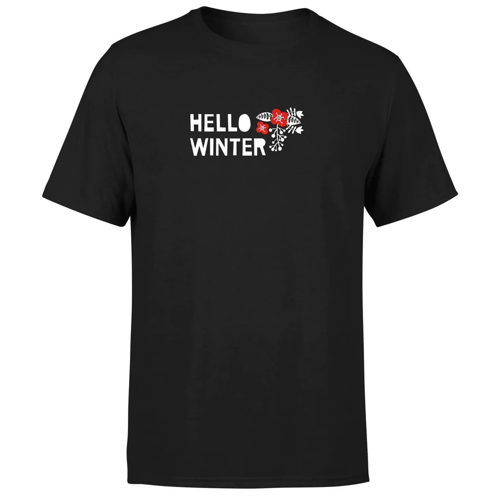 Hello Winter T-Shirt - Black - S - Zwart Afbeelding 1