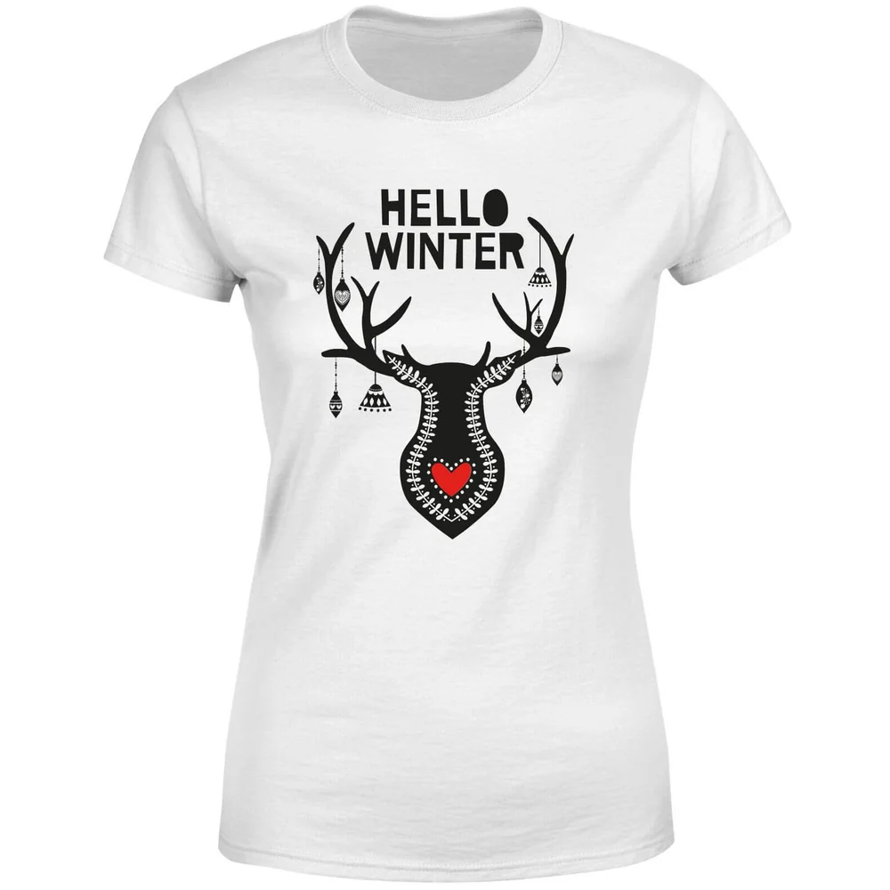 Hello Winter Women's T-Shirt - White - S - Wit Afbeelding 1