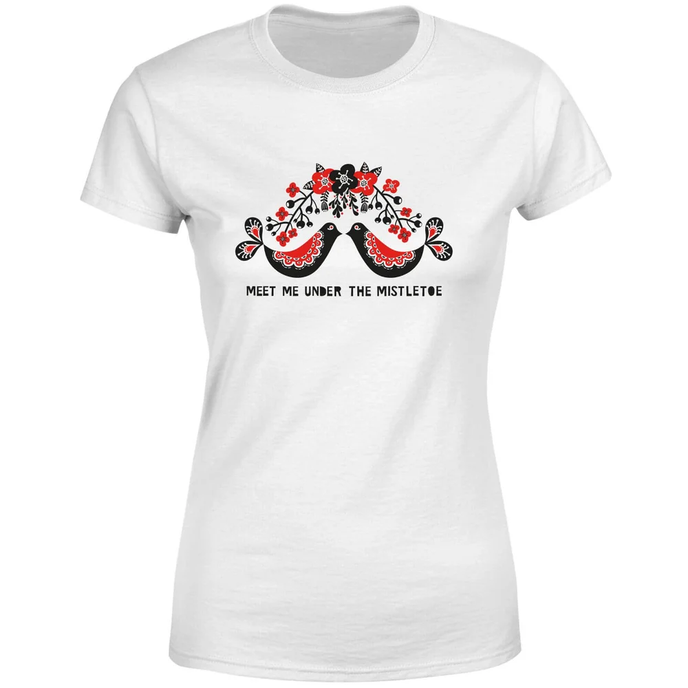 Meet Me Underneath The Mistletoe Women's T-Shirt - White - S - Wit Afbeelding 1