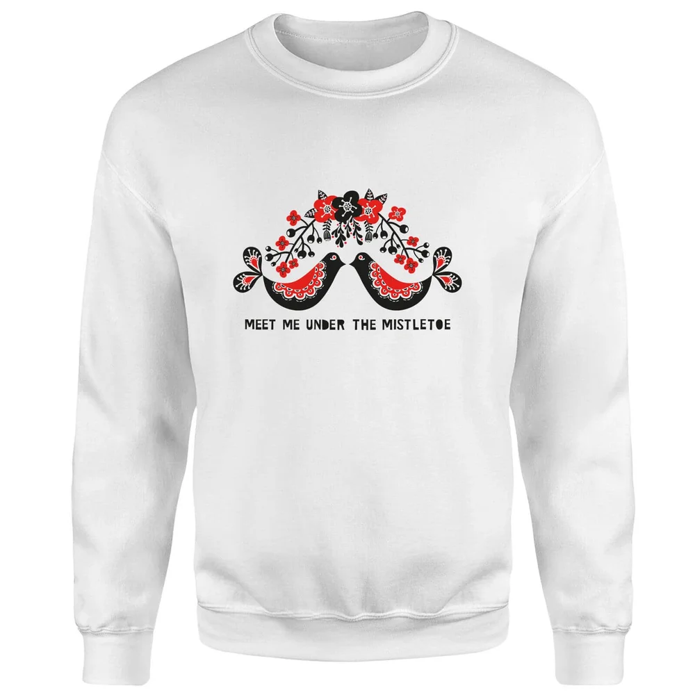 Meet Me Underneath The Mistletoe Sweatshirt - White - S - Wit Afbeelding 1
