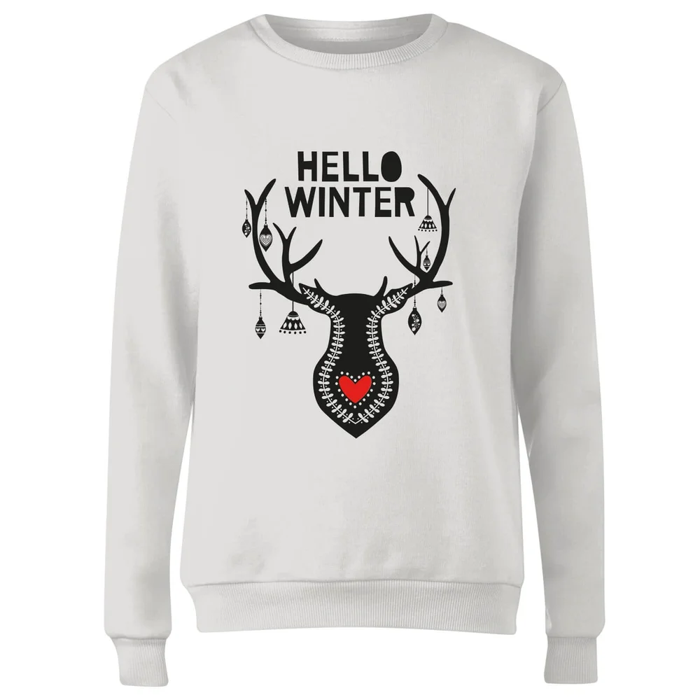 Hello Winter Women's Sweatshirt - White - S - Wit Afbeelding 1