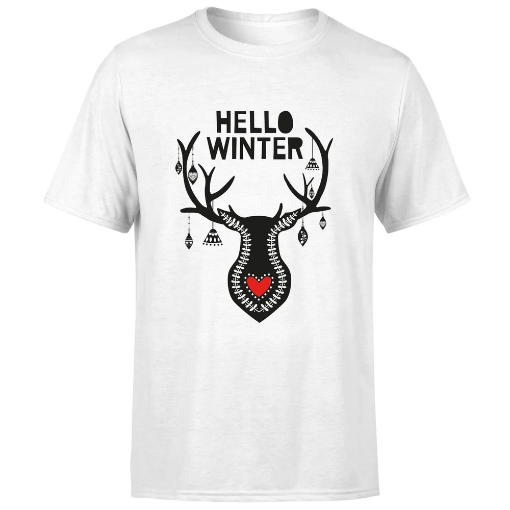 Hello Winter T-Shirt - White - S - Wit Afbeelding 1