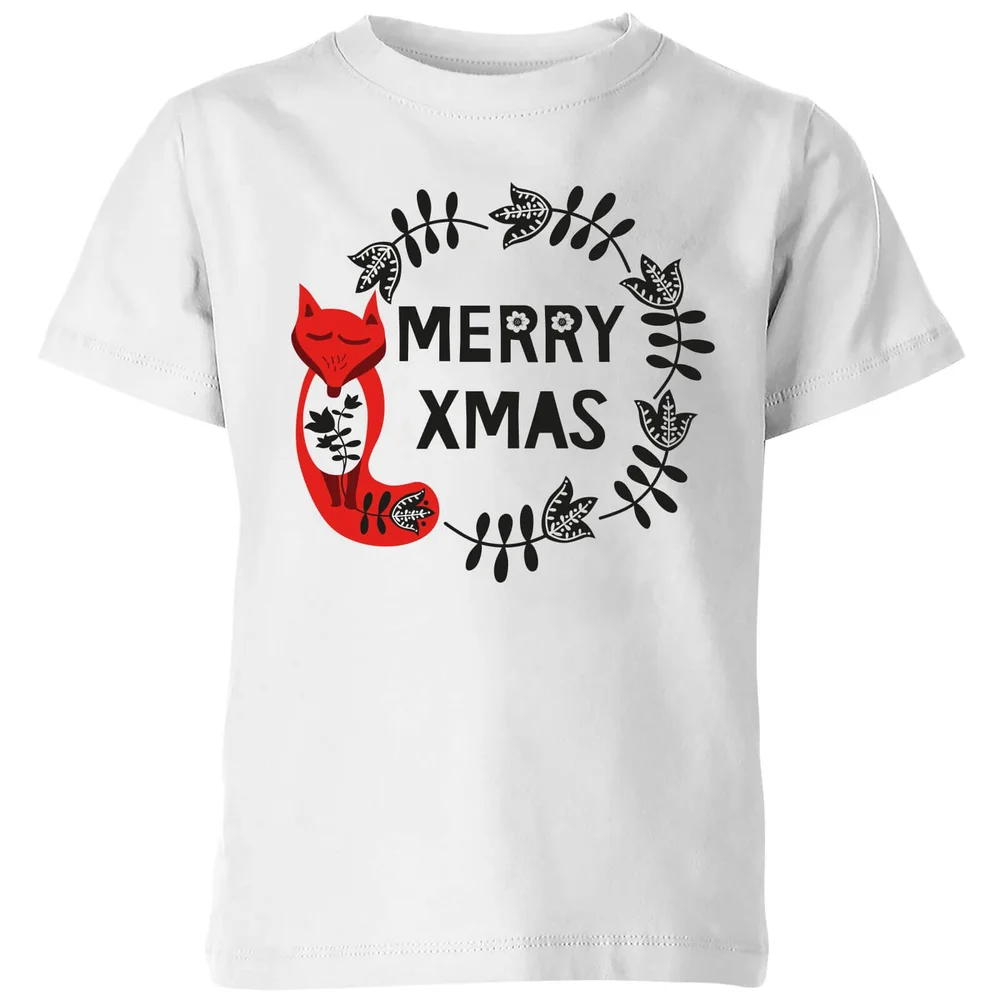 Merry Christmas Kids' T-Shirt - White - 98/104 (3-4 jaar) - Wit Afbeelding 1
