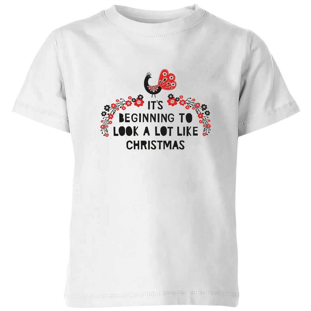 It's Beginning To Look A Lot Like Christmas Kids' T-Shirt - White - 98/104 (3-4 jaar) - Wit Afbeelding 1