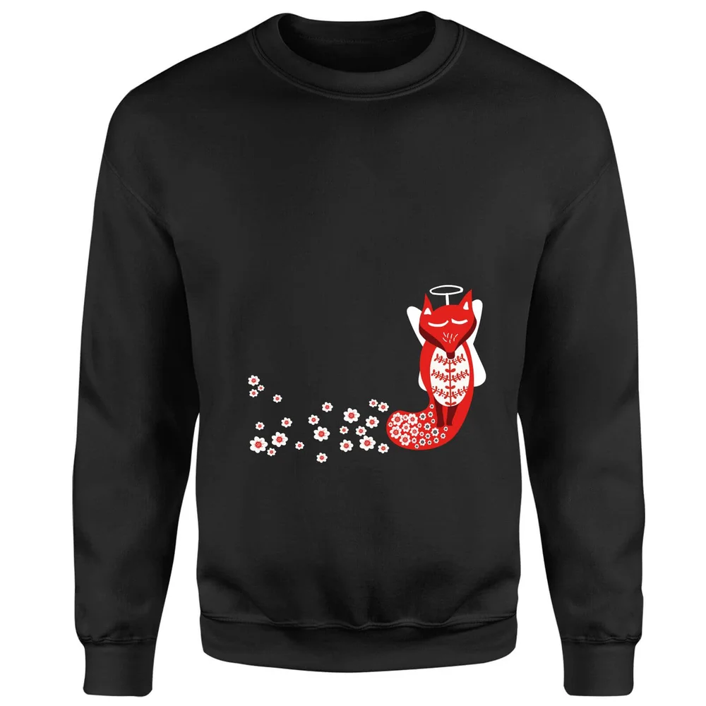 Flower Fox Sweatshirt - Black - S - Zwart Afbeelding 1
